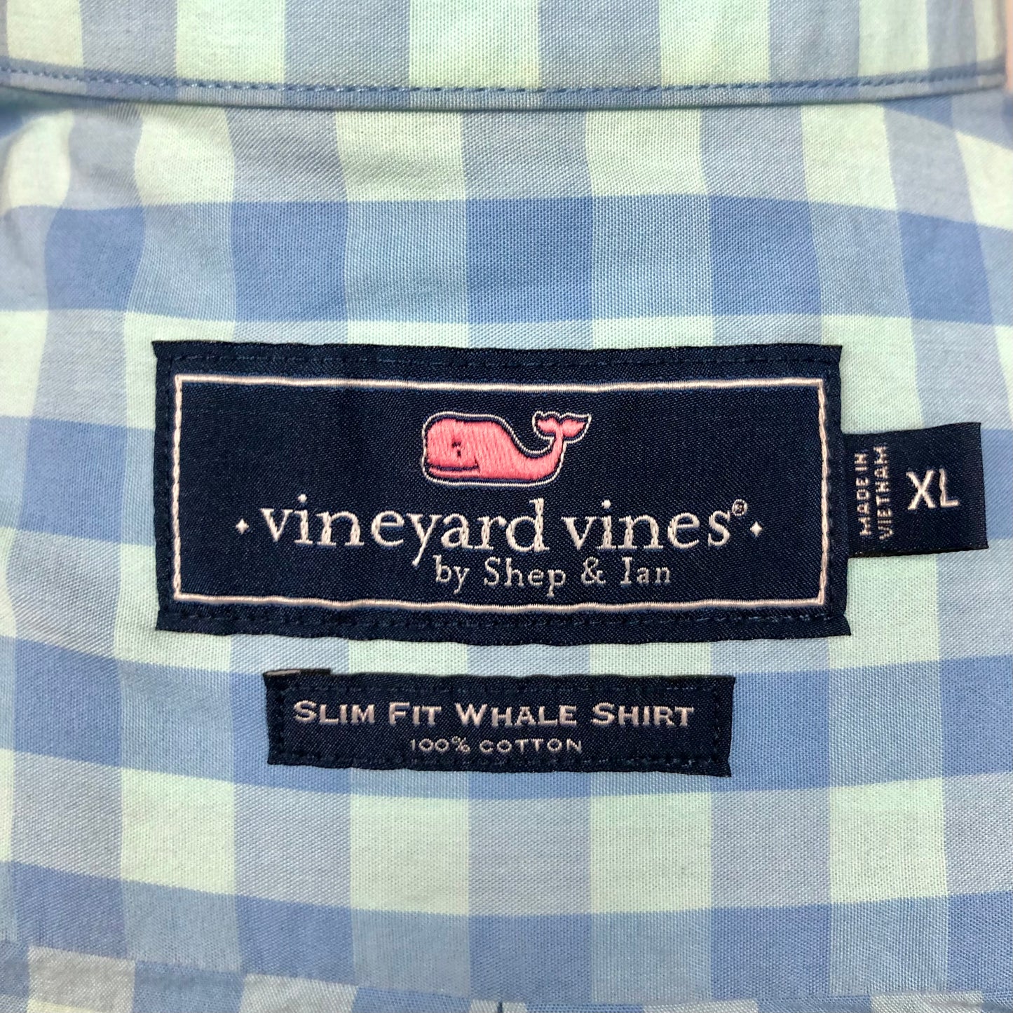 Camisa de botones Vineyard Vines 🐳 de cuadros en color turquesa y celeste Talla XL Entalle Slim Fit