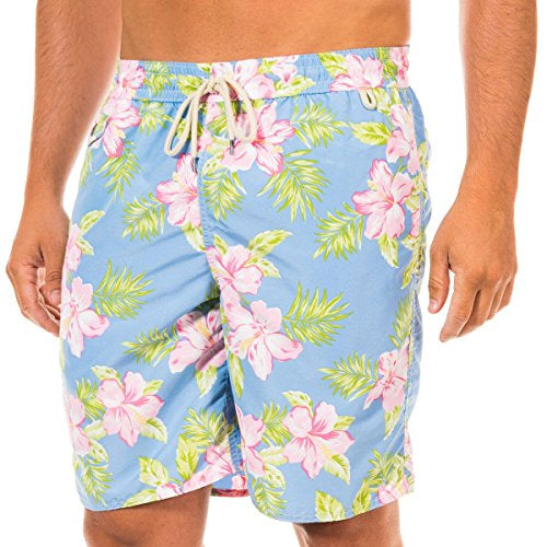 Short de baño Polo Ralph Lauren 🏇🏼color celeste con diseño floral en rosado talla XXL