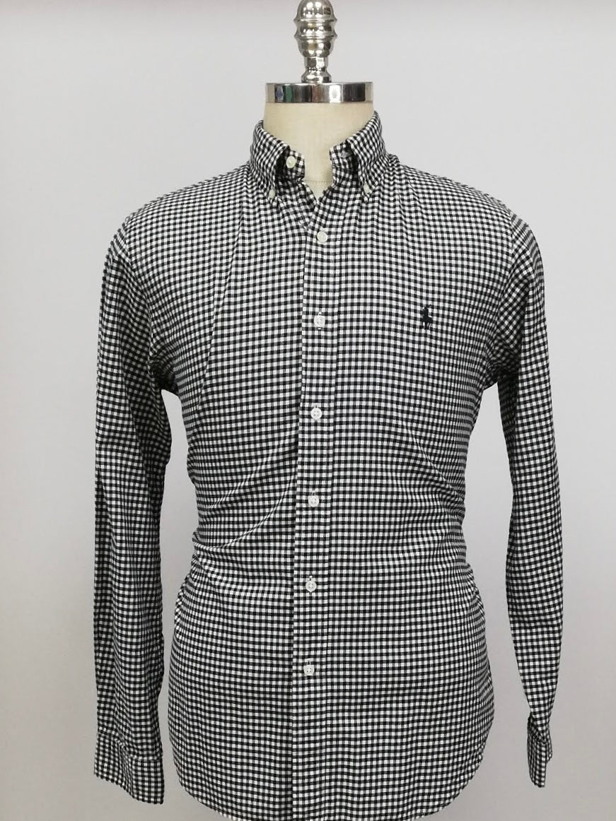 Camisa Polo Ralph Lauren 🏇🏼 con patron de cuadros gingham en negro y blanco Talla M Entalle Regular (ver descripción)
