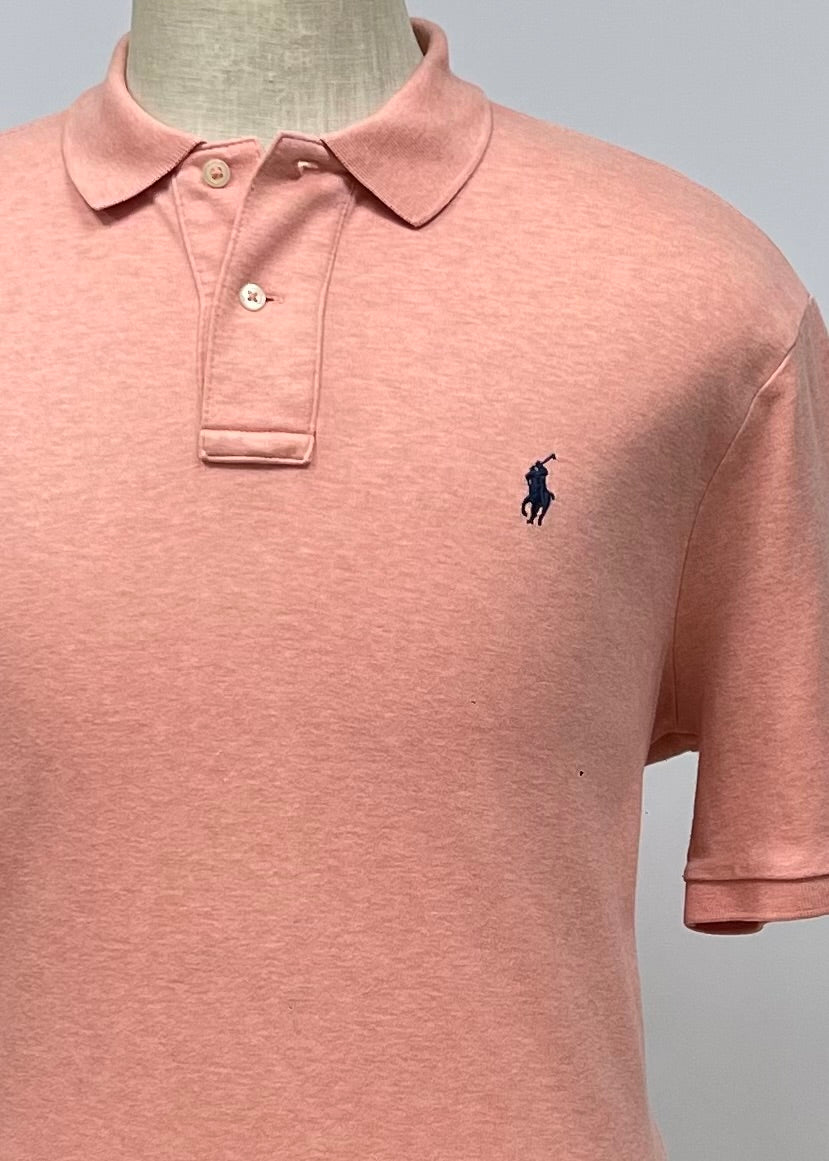 Camiseta Polo Ralph Lauren 🏇🏼 color naranja claro y logo azul navy Talla L Entalle Clásico