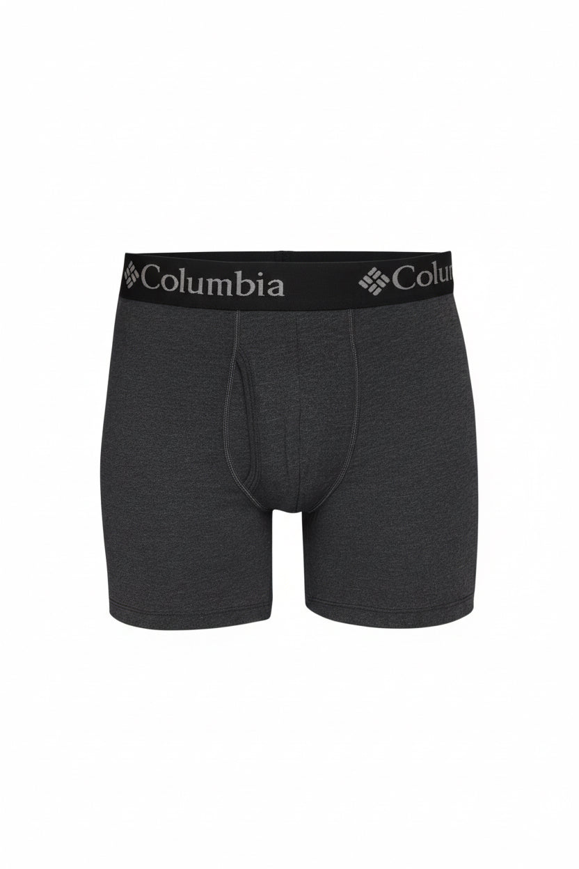 Paquete de 2 Boxers Briefs Columbia 🔷 Tela de algodón stretch color gris oscuro Talla XL