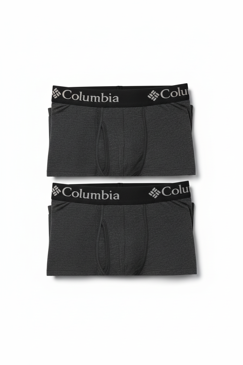 Paquete de 2 Boxers Briefs Columbia 🔷 Tela de algodón stretch color gris oscuro Talla XL