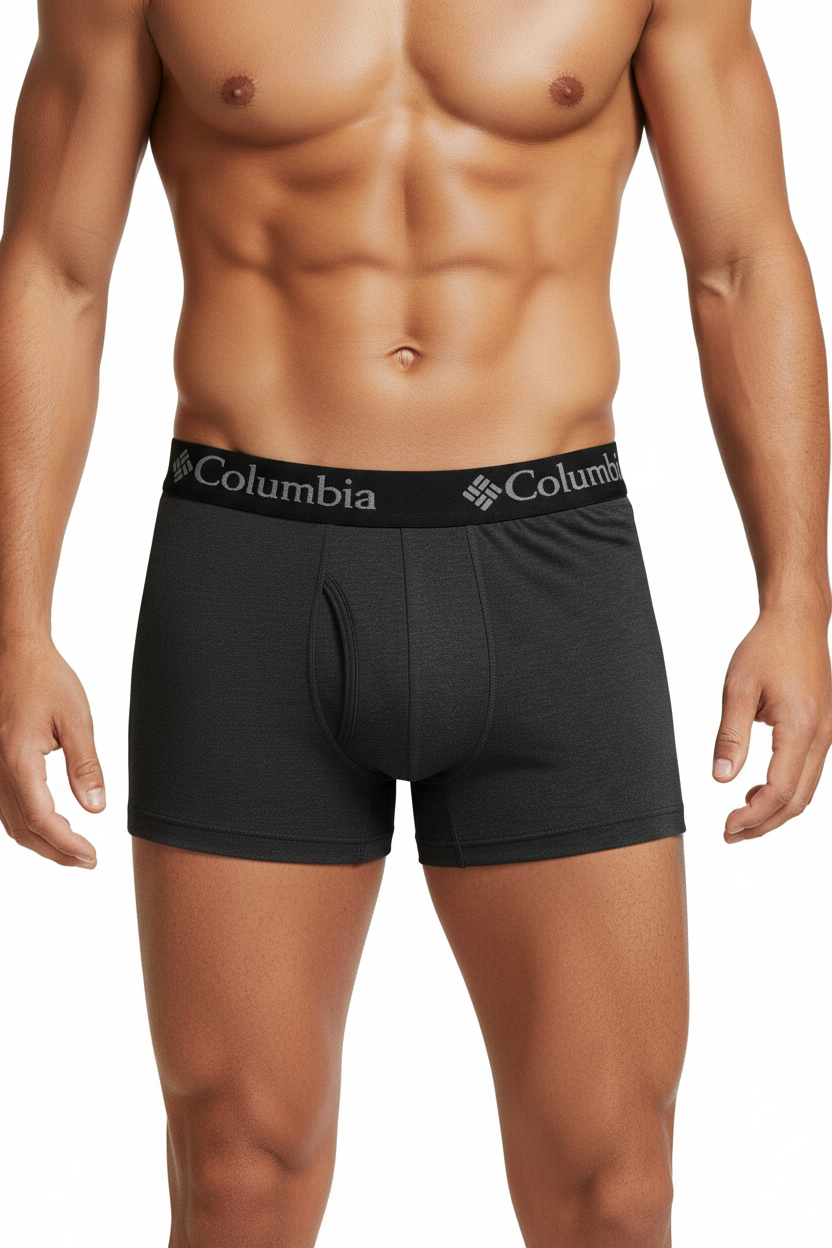 Paquete de 2 Boxers Briefs Columbia 🔷 Tela de algodón stretch color gris oscuro Talla XL