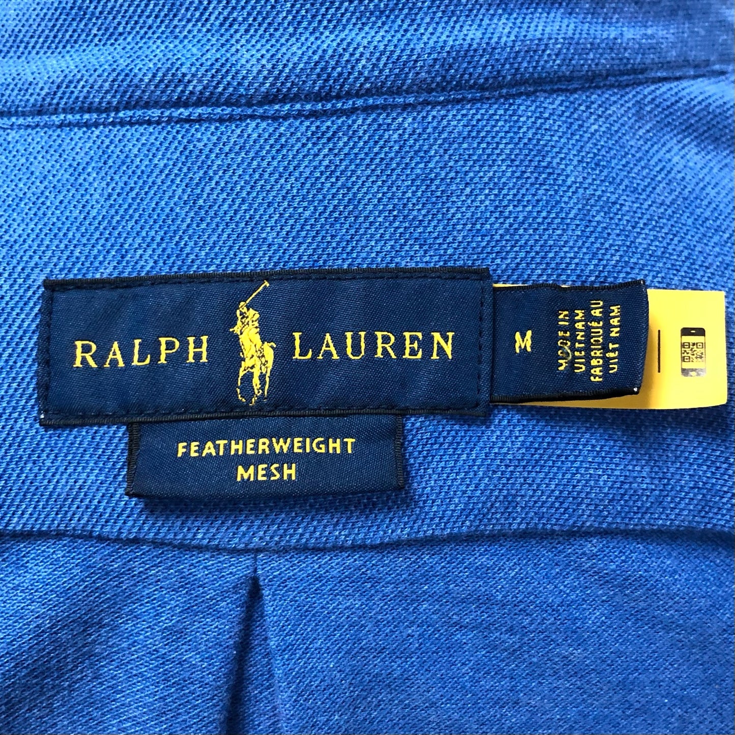 Camisa de botones Polo Ralph Lauren 🏇🏼 Tela camiseta (Featherweight Mesh) en color azul Talla M Entalle Regular