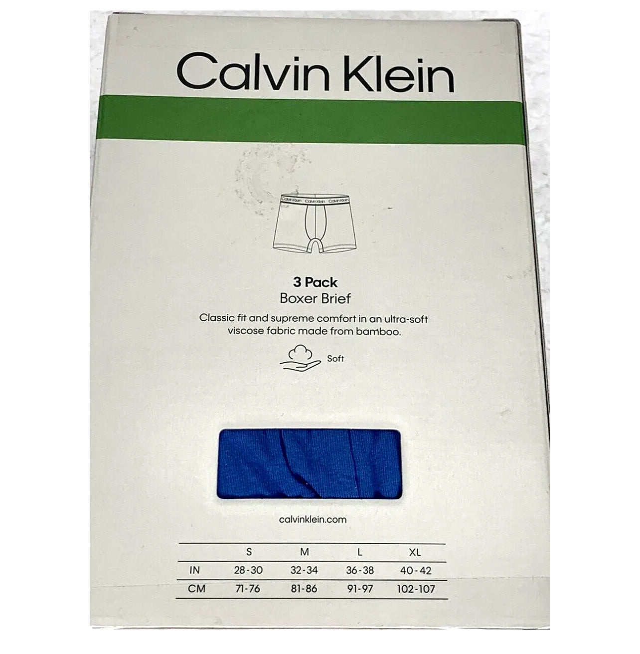 Paquete de 3 Calzoncillos tipo Boxer Calvin Klein The Ultimate Comfort en color azul, verde y negro - Tela ligera en Talla XL