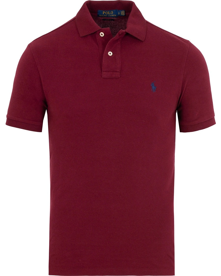 Camiseta Polo Ralph Lauren 🏇🏼 Pima color rojo oscuro Talla M, L, XL y XXL Entalle Regular