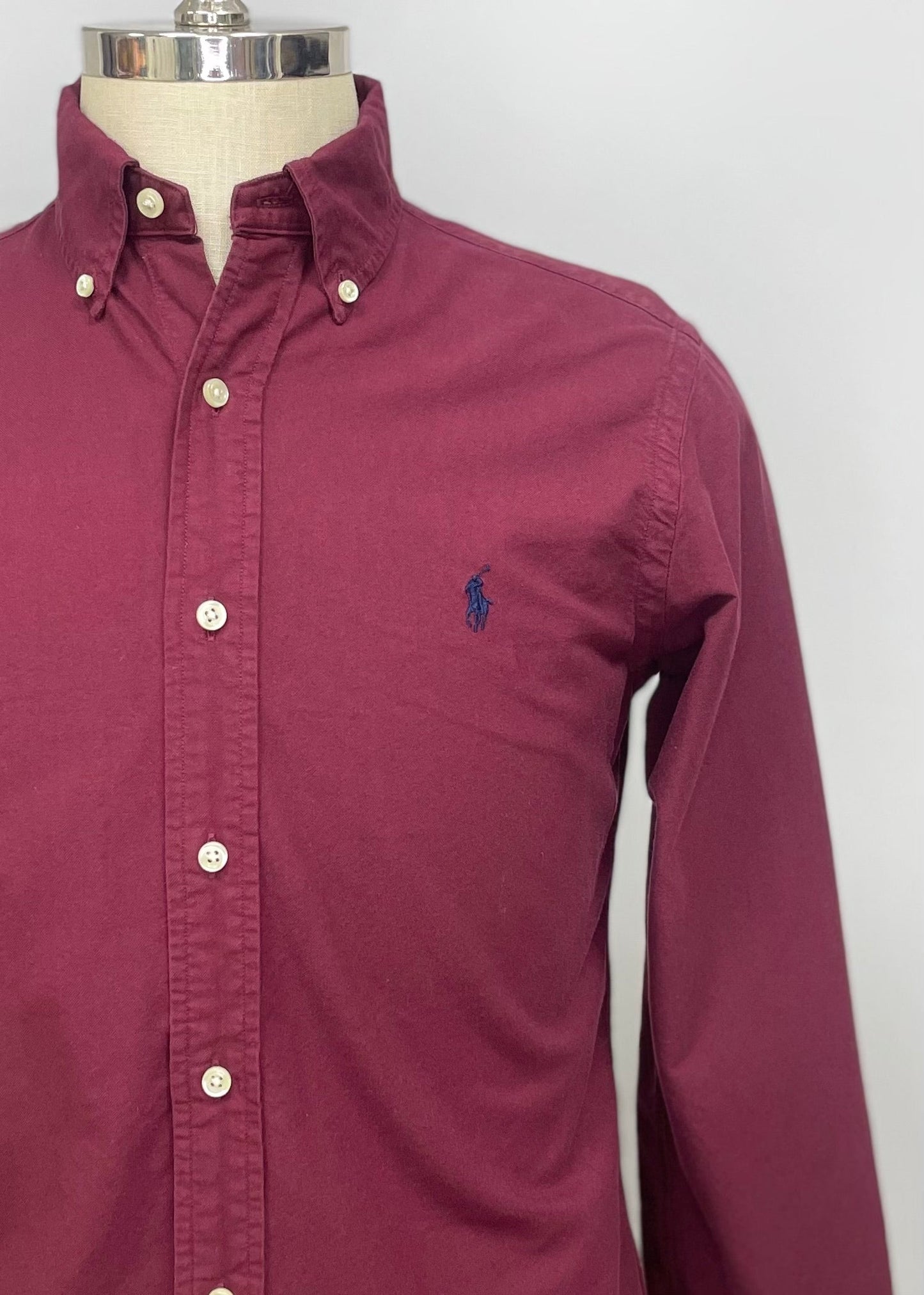 Camisa de botones en color rojo oscuro Oxford Polo Ralph Lauren 🏇🏼 Talla M Entalle Custom Fit