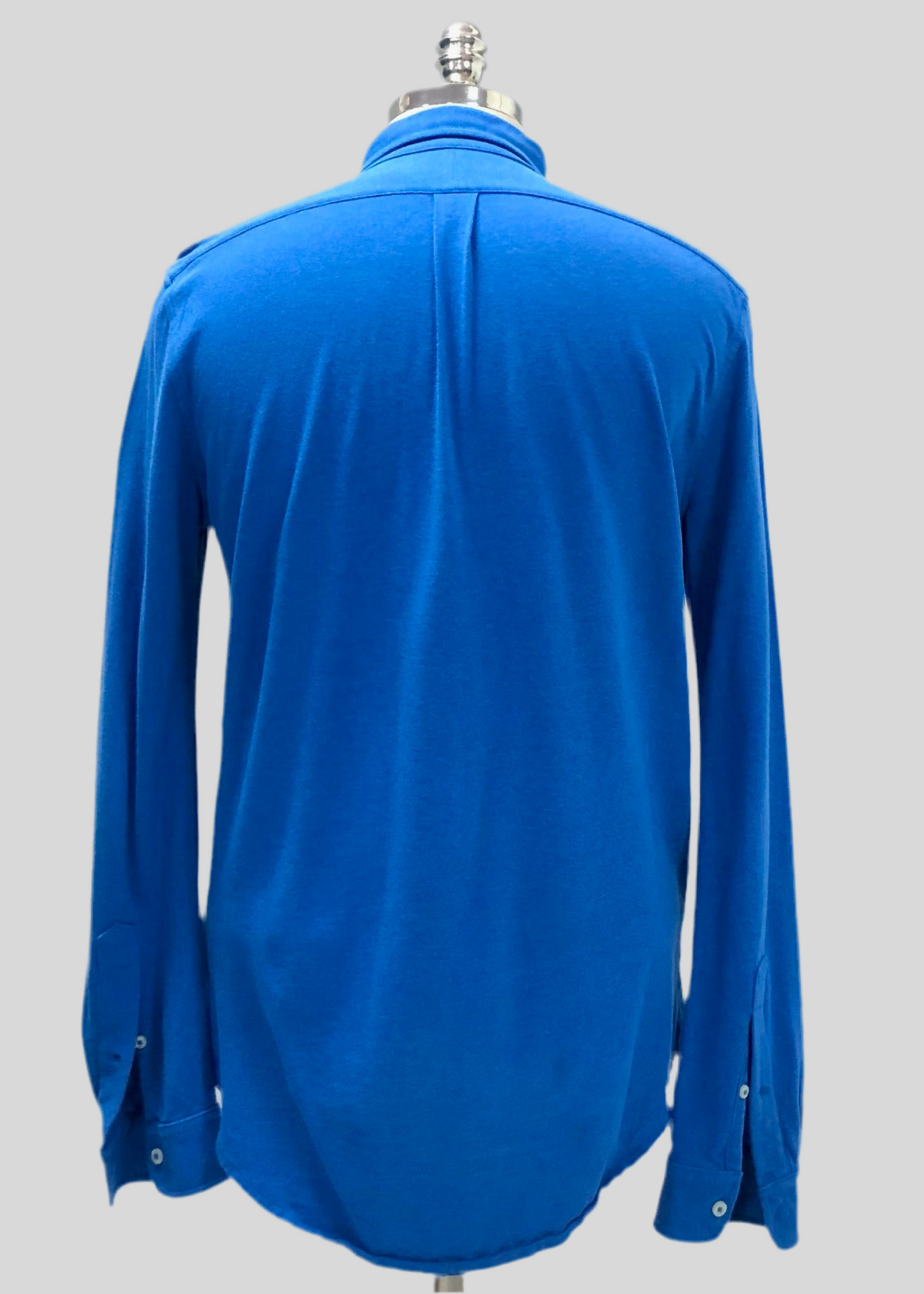 Camisa de botones Polo Ralph Lauren 🏇🏼 Tela camiseta (Featherweight Mesh) en color azul Talla M Entalle Regular