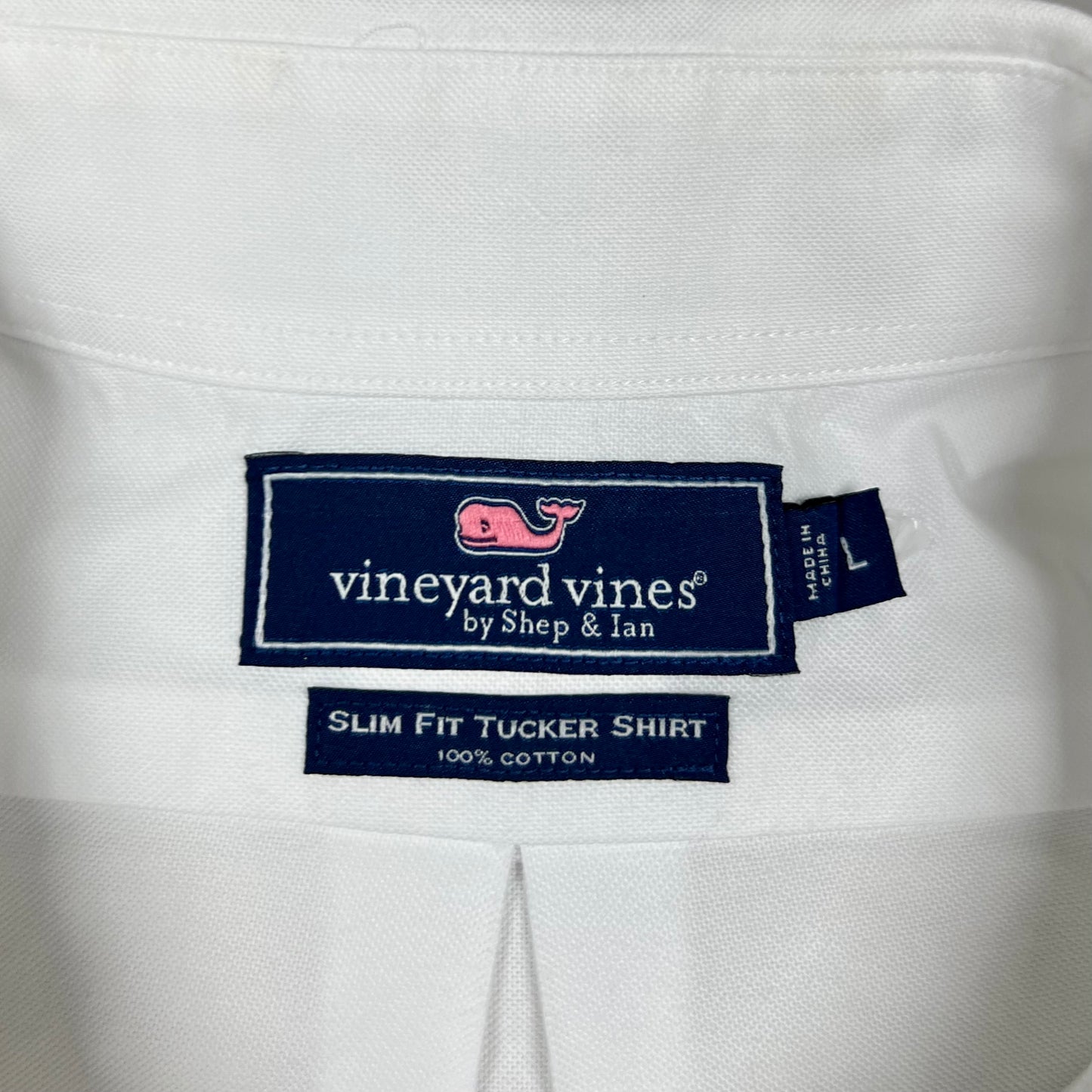 Camisa de botones Vineyard Vines 🐳 Oxford Color blanco Talla L Entalle Slim Fit