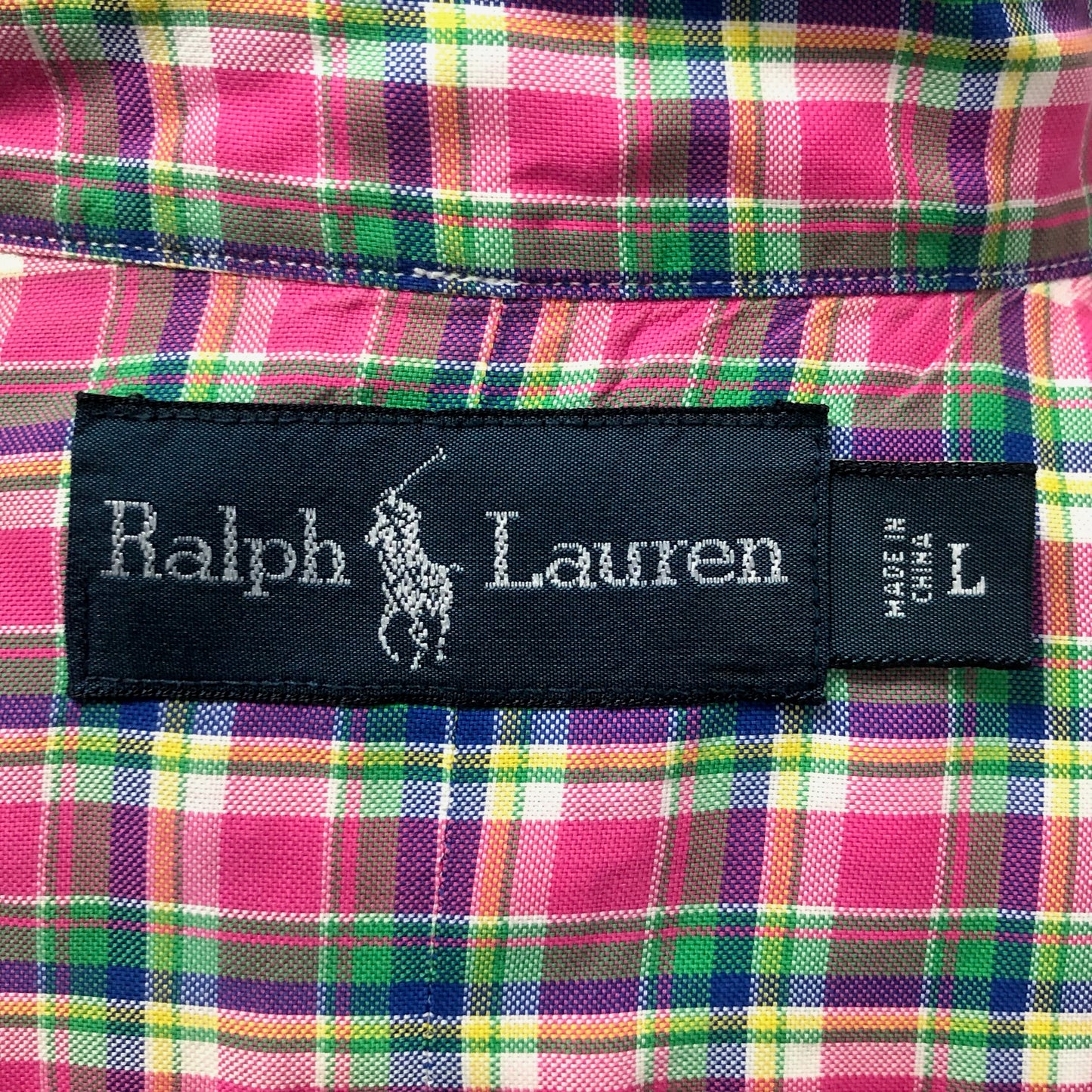 Camisa de botones Polo Ralph Lauren 🏇🏼 de cuadros rosado, verde, azul y blanco Talla L Entalle Regular
