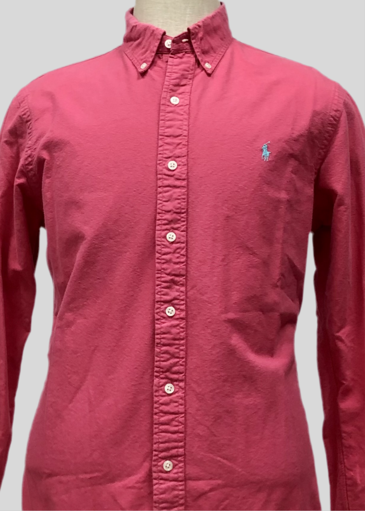 Camisa de botones Polo Ralph Lauren 🏇🏼 Oxford en color rosado magenta Talla L Entalle Slim Fit