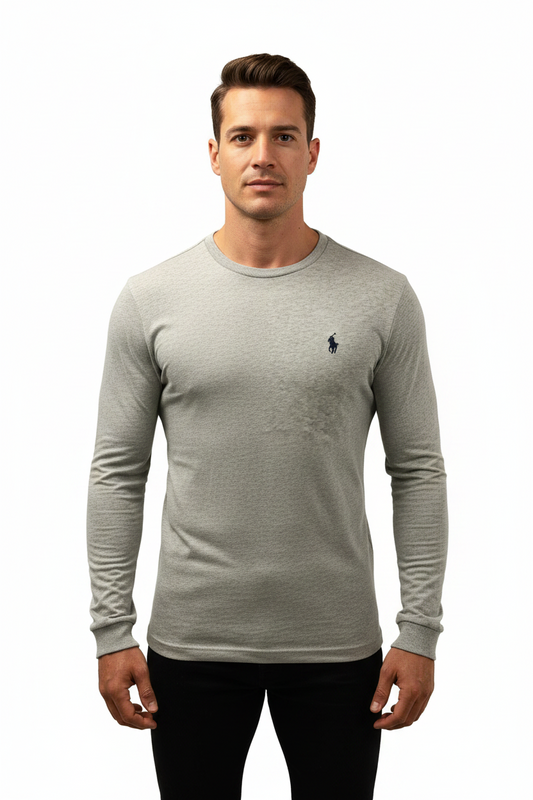 Camiseta cuello redondo Polo Ralph Lauren 🏇🏼 color crema manga larga Talla M Custom Slim Fit