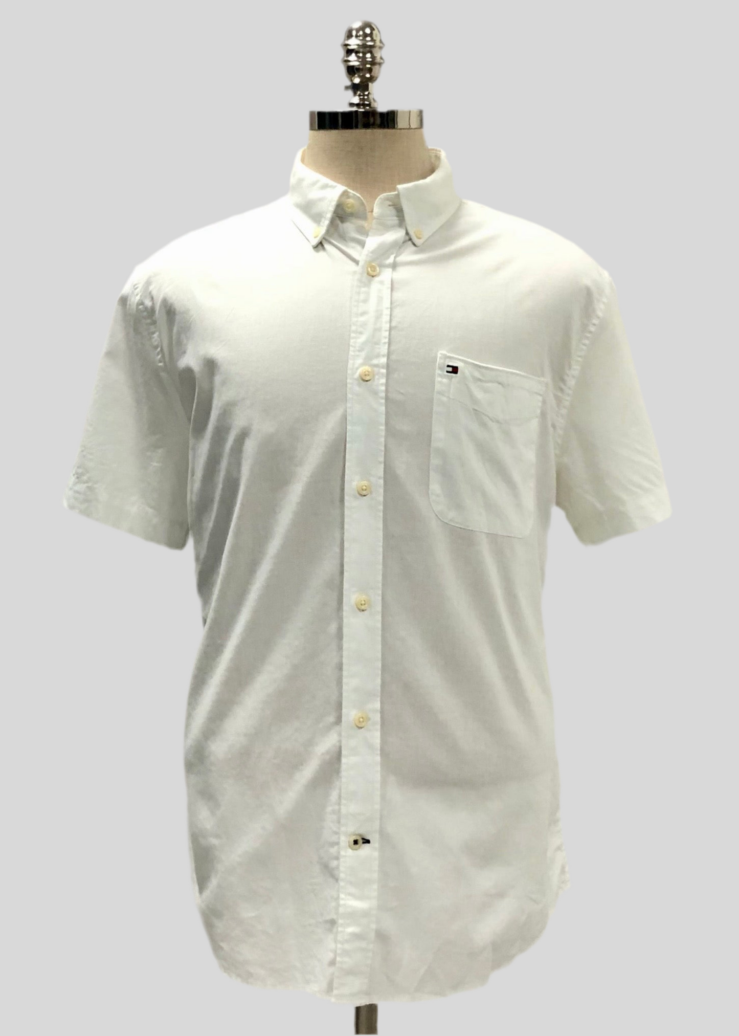 Camisa de botones Tommy Hilfiger 🇺🇸 en color blanco Talla L Entalle Custom Fit