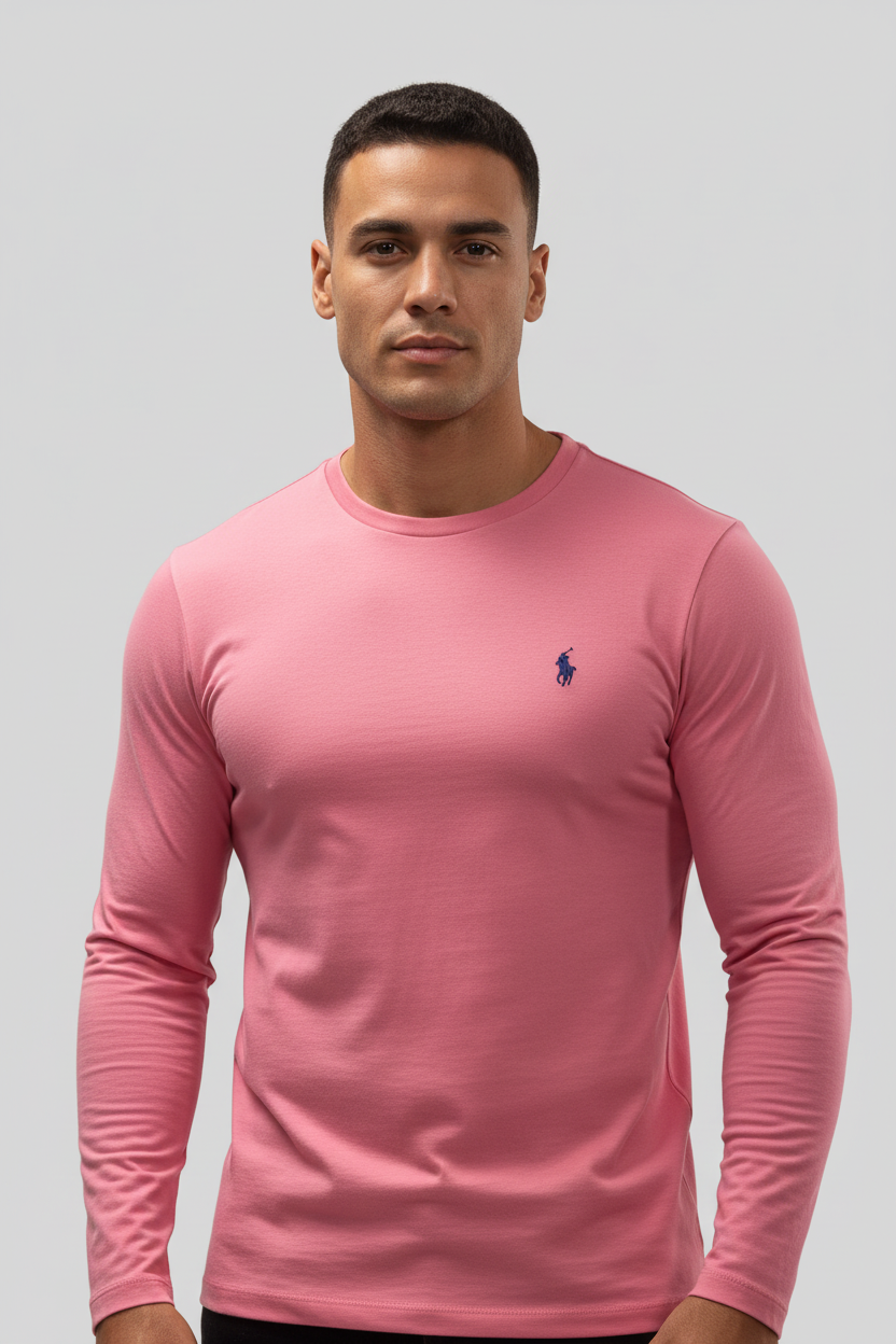 Camiseta cuello redondo Polo Ralph Lauren 🏇🏼 color rosado magenta Talla Large