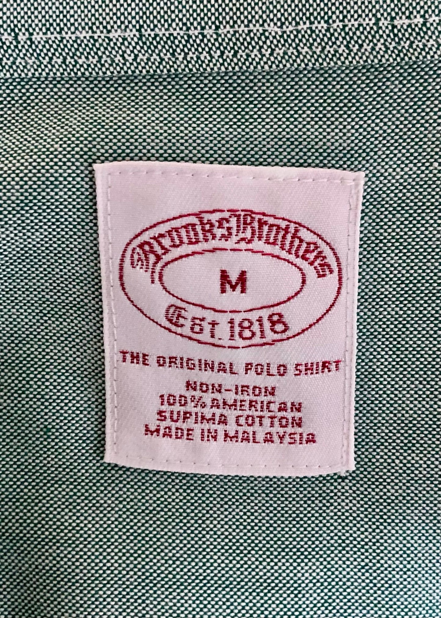 Camisa de botones Brooks Brothers 🐑 color verde claro tornasol Talla L Entalle Regular