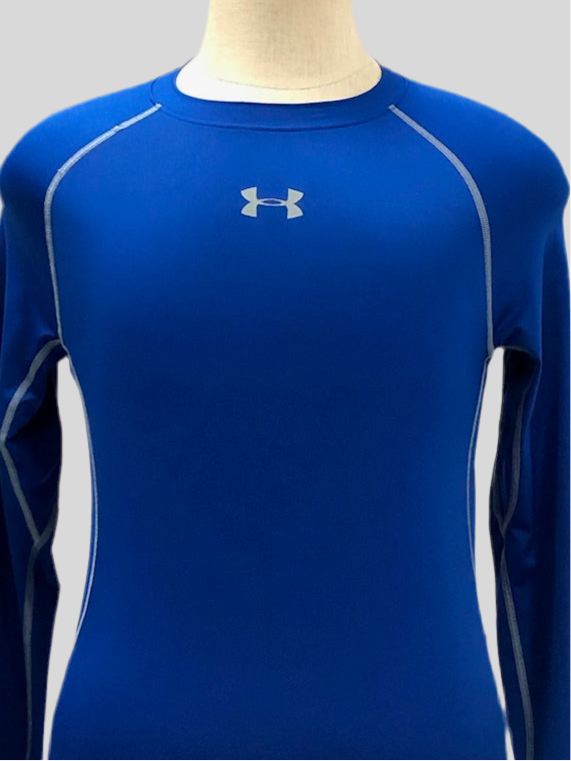 Camiseta de compresión Under Armour 🏋🏽 color azul intenso y logo en blanco Talla L