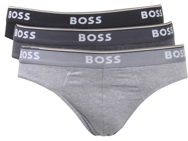 Paquete de 3 Calzoncillos a la cintura Hugo Boss 🇩🇪 - Tela algodon stretch en color negro y gris Talla S