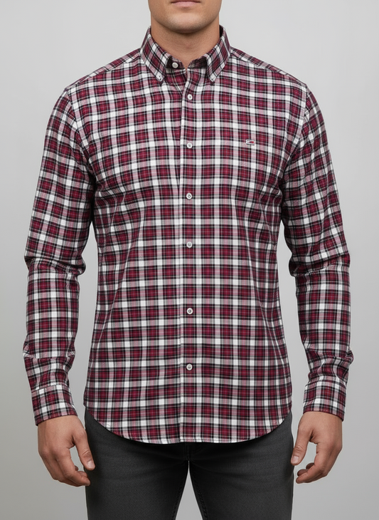 Camisa Vineyard Vines 🐳 con patron de cuadros tartán en rojo, azul y blanco Talla XXL Entalle Regular