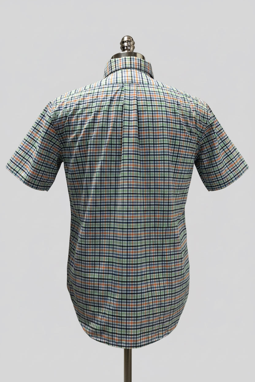 Camisa de botones Polo Ralph Lauren 🏇🏼 Oxford blanco de cuadros en color azul, verde y naranja Talla M Entalle Regular