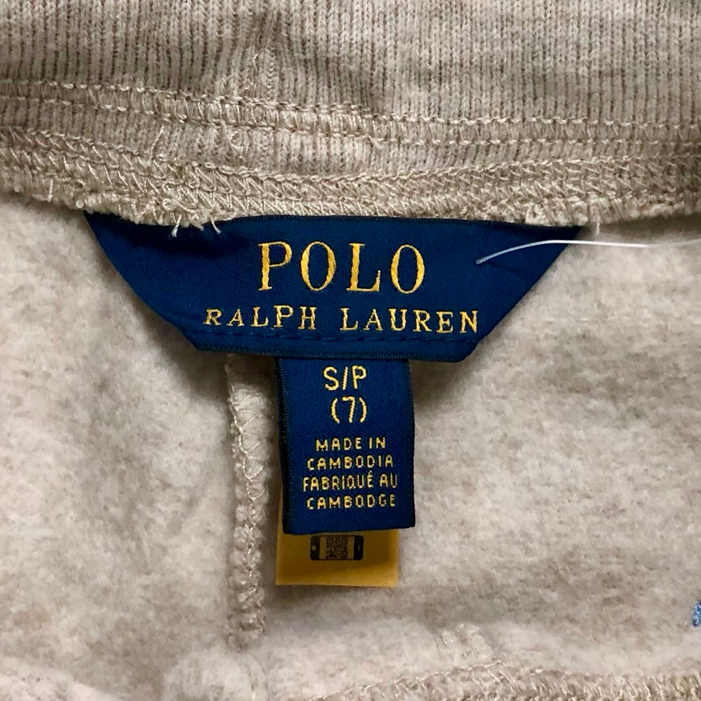 Pantalon  Jogger de niña Polo Ralph Lauren 🏇 color gris con diseño de logos Talla 7