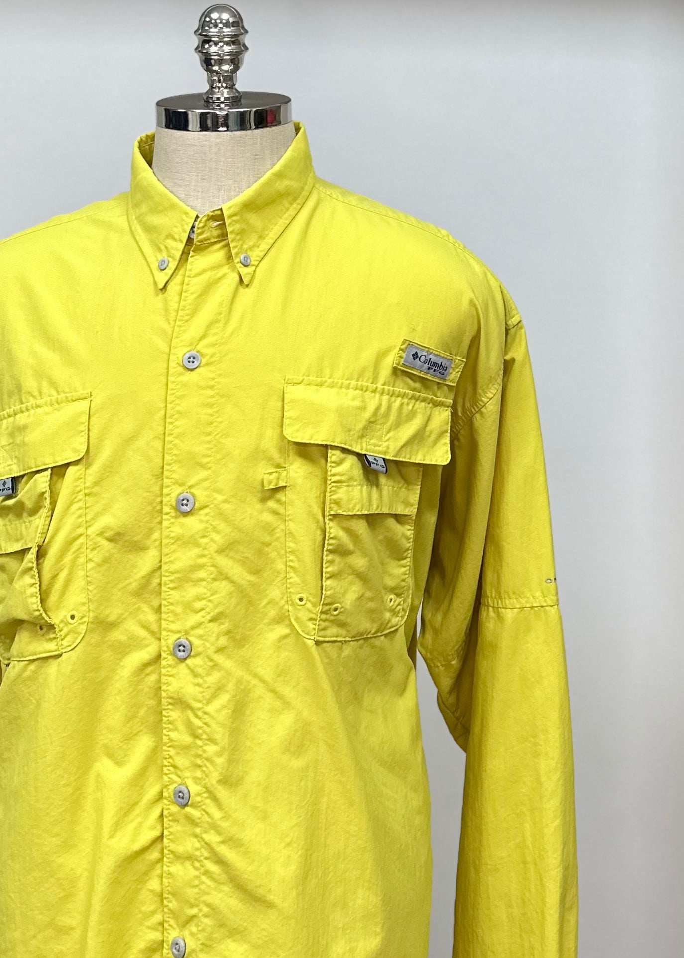 Camisa Columbia 🔹color amarillo intenso con Omni Shade Manga larga Talla XL