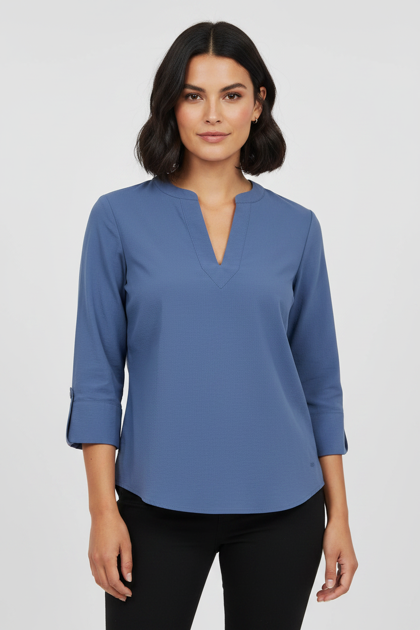 Blusa de mujer Vineyard Vines 🐳 Performance color azul grisáceo Talla S Entalle Regular