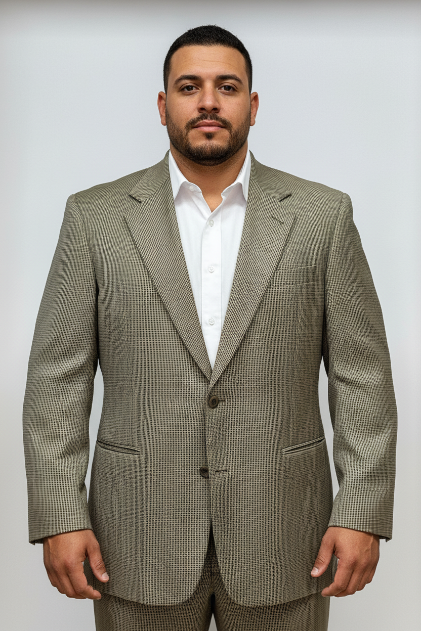 Chaqueta Blazer Brooks Brothers 🐑 de corte regular en tonos Kaki y negro Talla Large (42R)