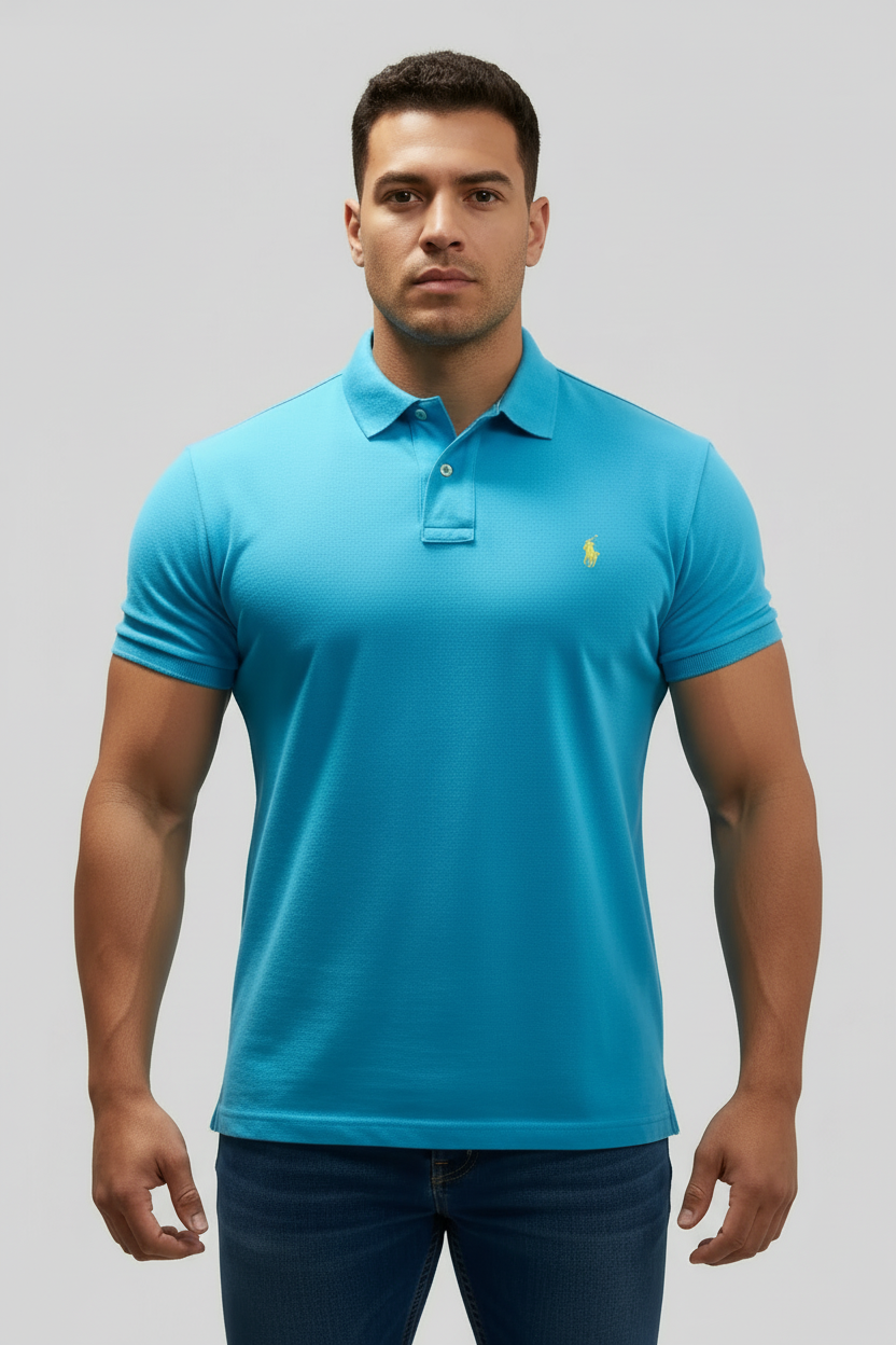 Camiseta Polo Ralph Lauren 🏇🏼color azul turquesa Talla XL Entalle Clásico