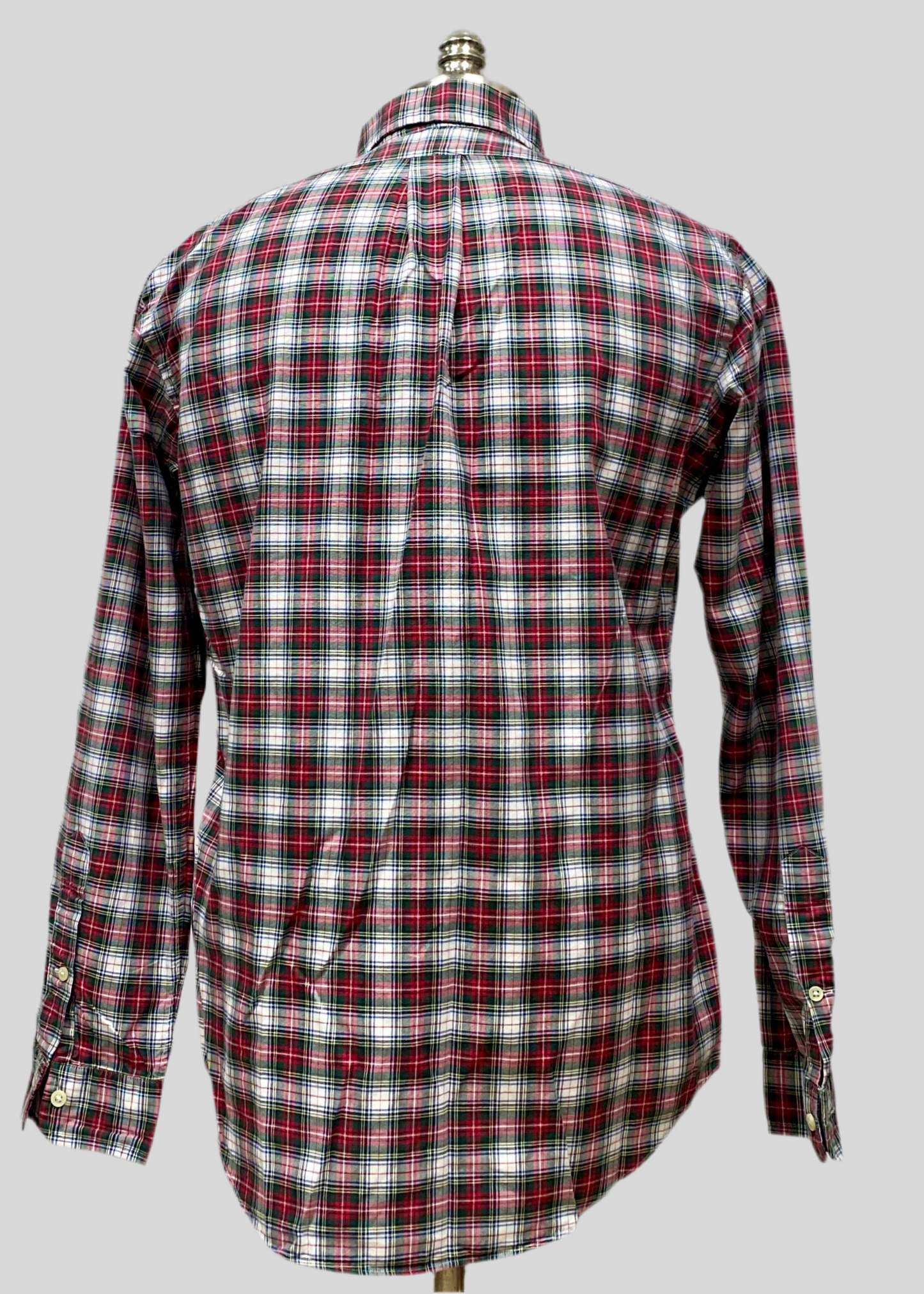 Camisa Polo Ralph Lauren 🏇🏼 con patron de cuadros tartán rojo, verde oscuro y blanco Talla M Entalle Custom Fit