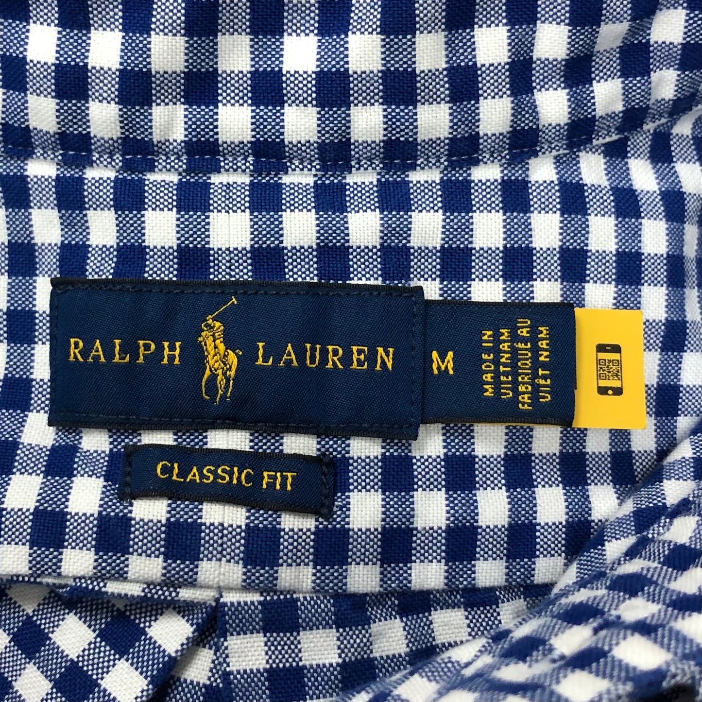 Camisa Polo Ralph Lauren 🏇🏼 con patron de cuadros gingham azul y blanco Talla M Entalle Clásico