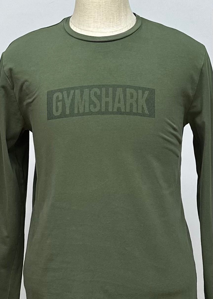 Camiseta cuello redondo Gymshark 🏋🏽 color verde oliva manga larga Talla M