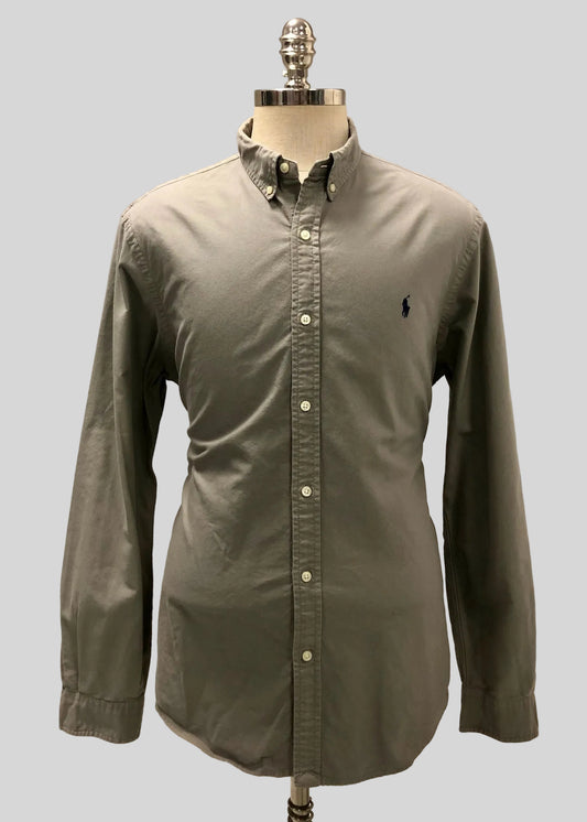 Camisa de botones Polo Ralph Lauren 🏇🏼 Oxford en color gris Talla XL Entalle Slim Fit (ver descripción)