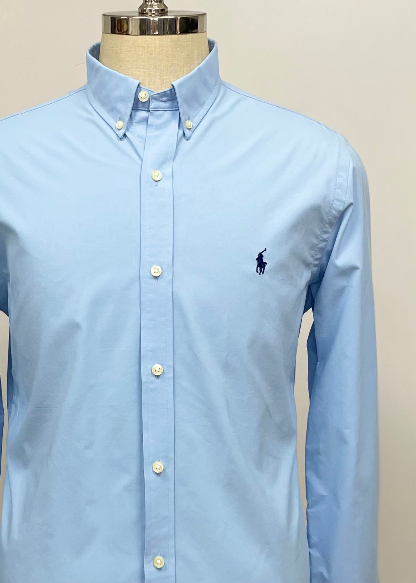 Camisa de botones Polo Ralph Lauren 🏇🏼 Tela Performance color celeste Talla L Entalle Slim Fit