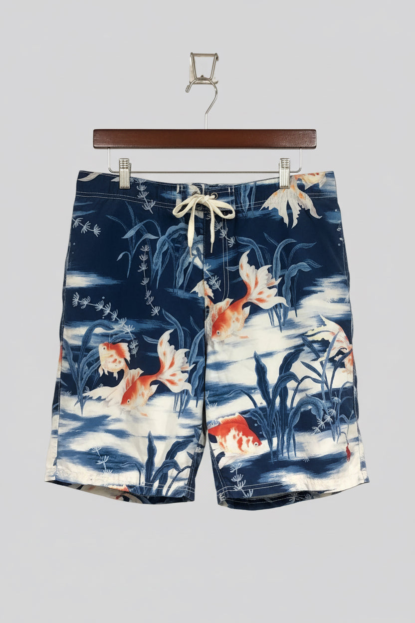 Short de baño Polo Ralph Lauren 🏇🏼 color azul navy con diseño de peces talla L