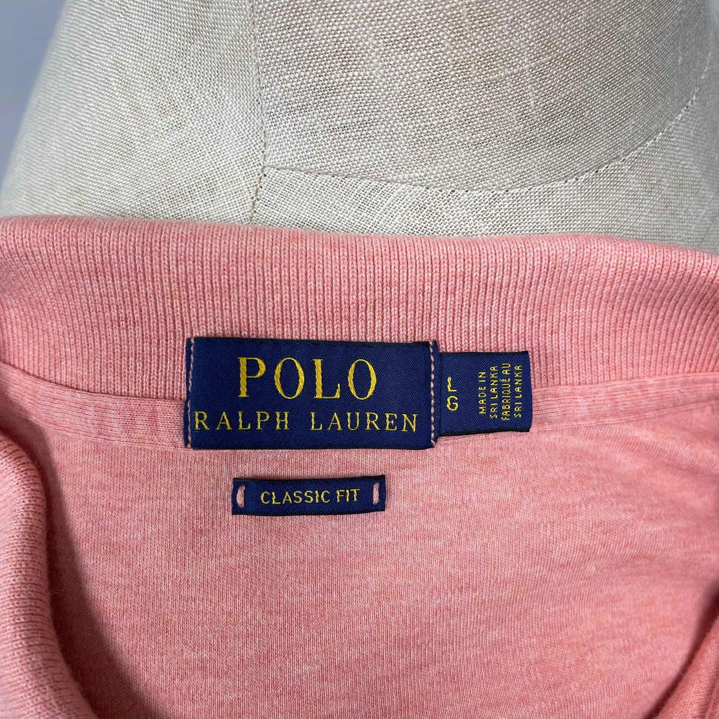 Camiseta Polo Ralph Lauren 🏇🏼 color naranja claro y logo azul navy Talla L Entalle Clásico