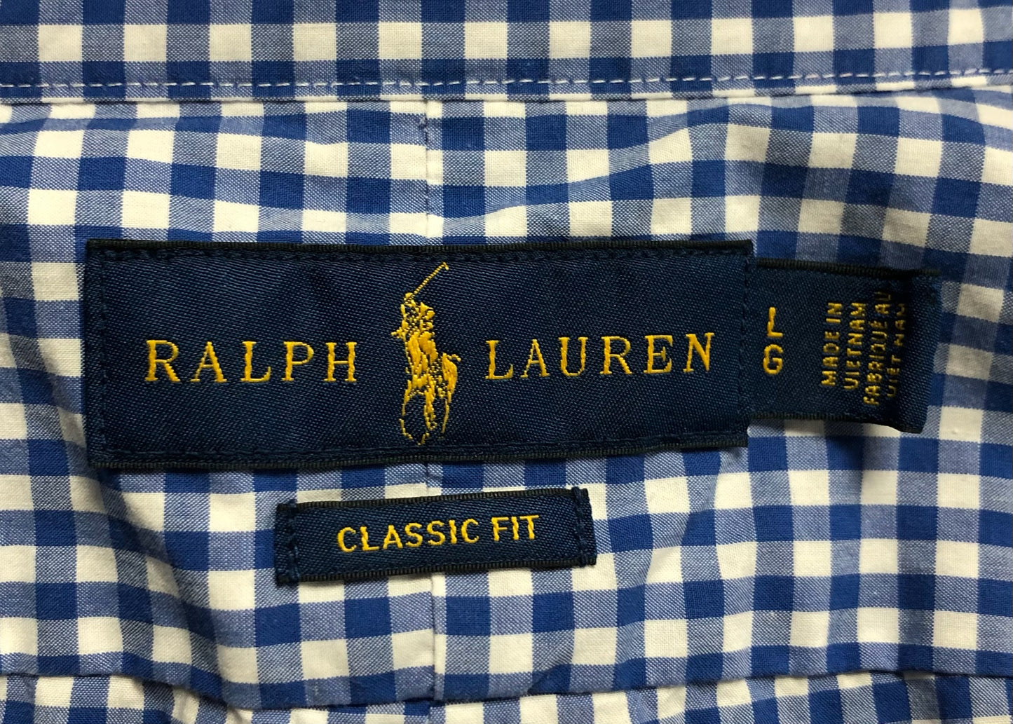 Camisa de botones Polo Ralph Lauren 🏇🏼 de cuadros gingham azul y blanco Talla L Entalle Clásico