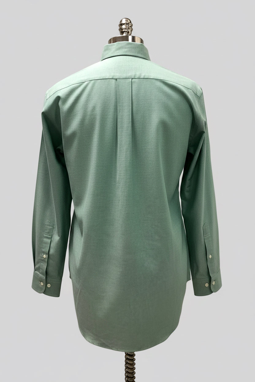 Camisa de botones Brooks Brothers 🐑 color verde claro tornasol Talla L Entalle Regular