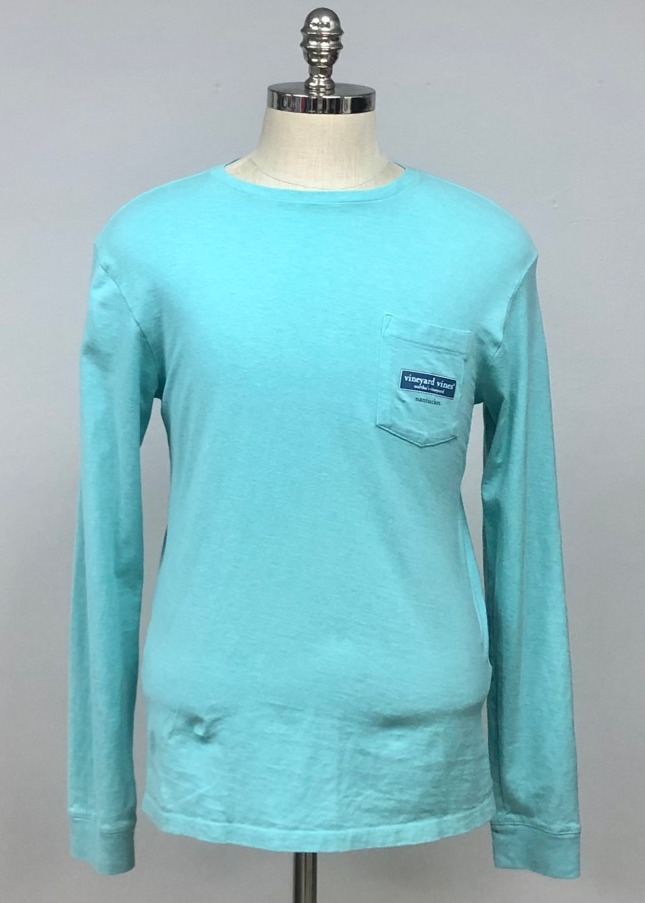 Camiseta de bolsillo Vineyard Vines 🐳 color turquesa con Diseño Marthas Vineyard Talla Small