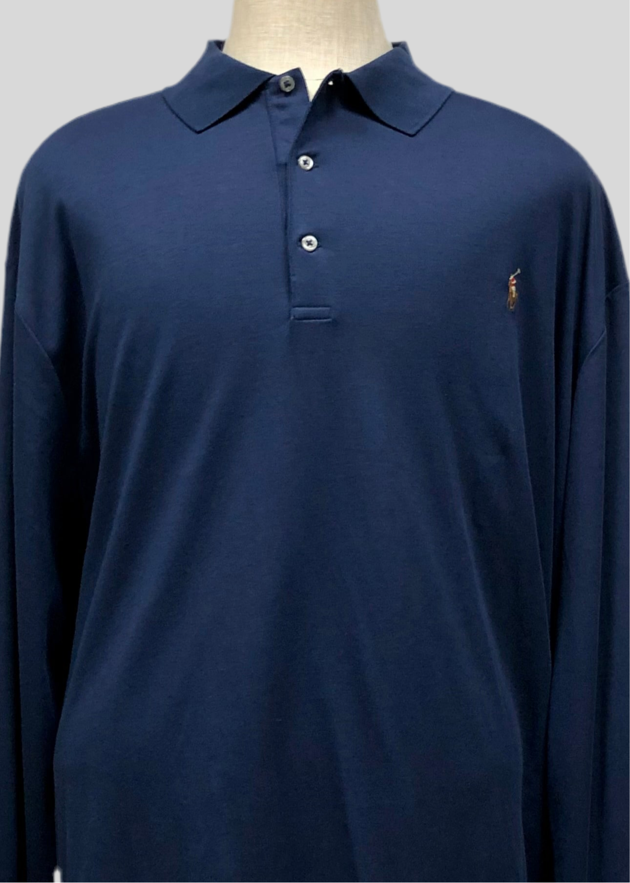 Camiseta Polo Ralph Lauren 🏇🏼color azul navy Manga larga Talla 3XL Entalle Regular (ver descripción)