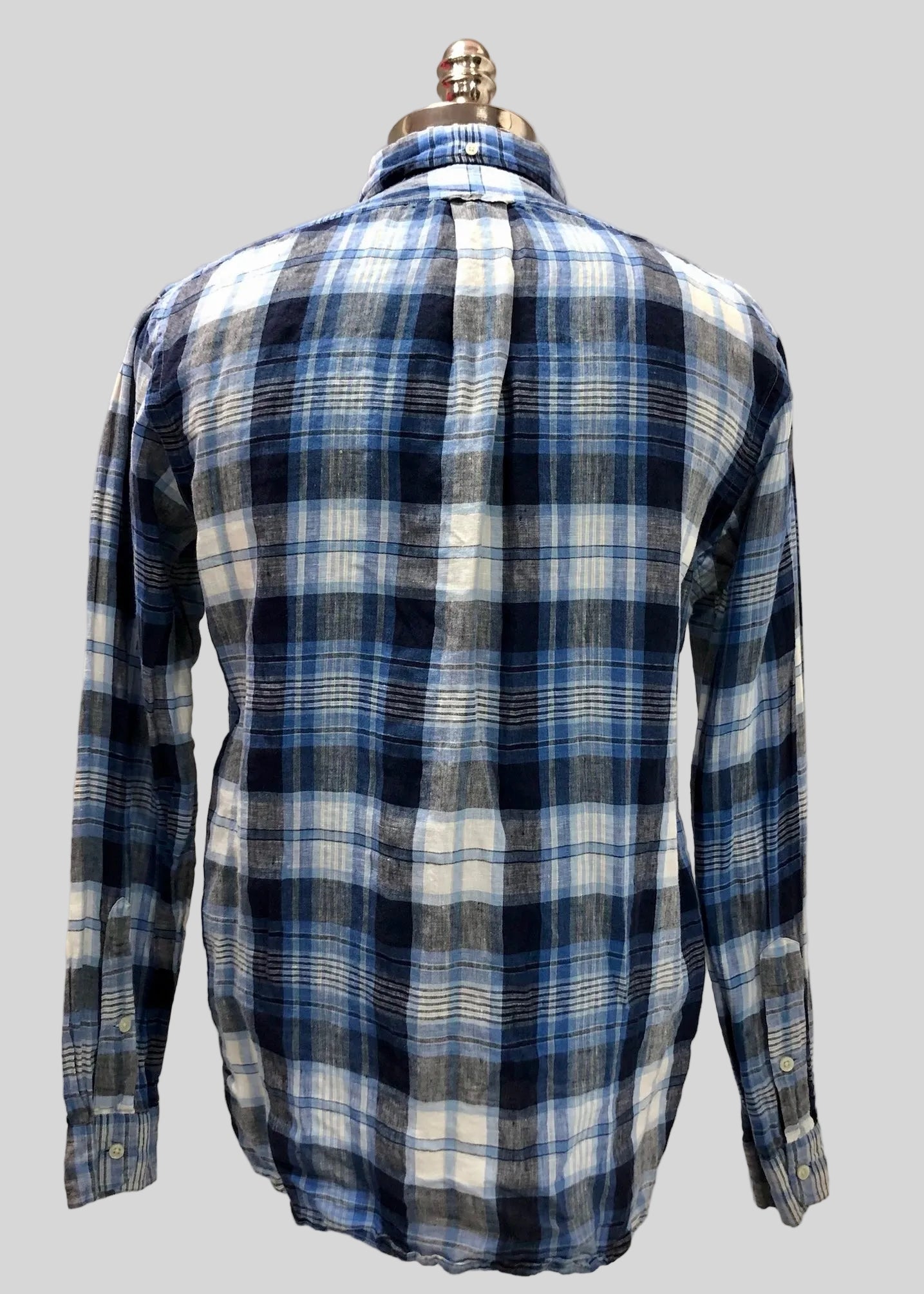 Camisa de botones Polo Ralph Lauren 🏇🏼 de lino con cuadros tartán en azul y blanco Talla M Entalle Regular