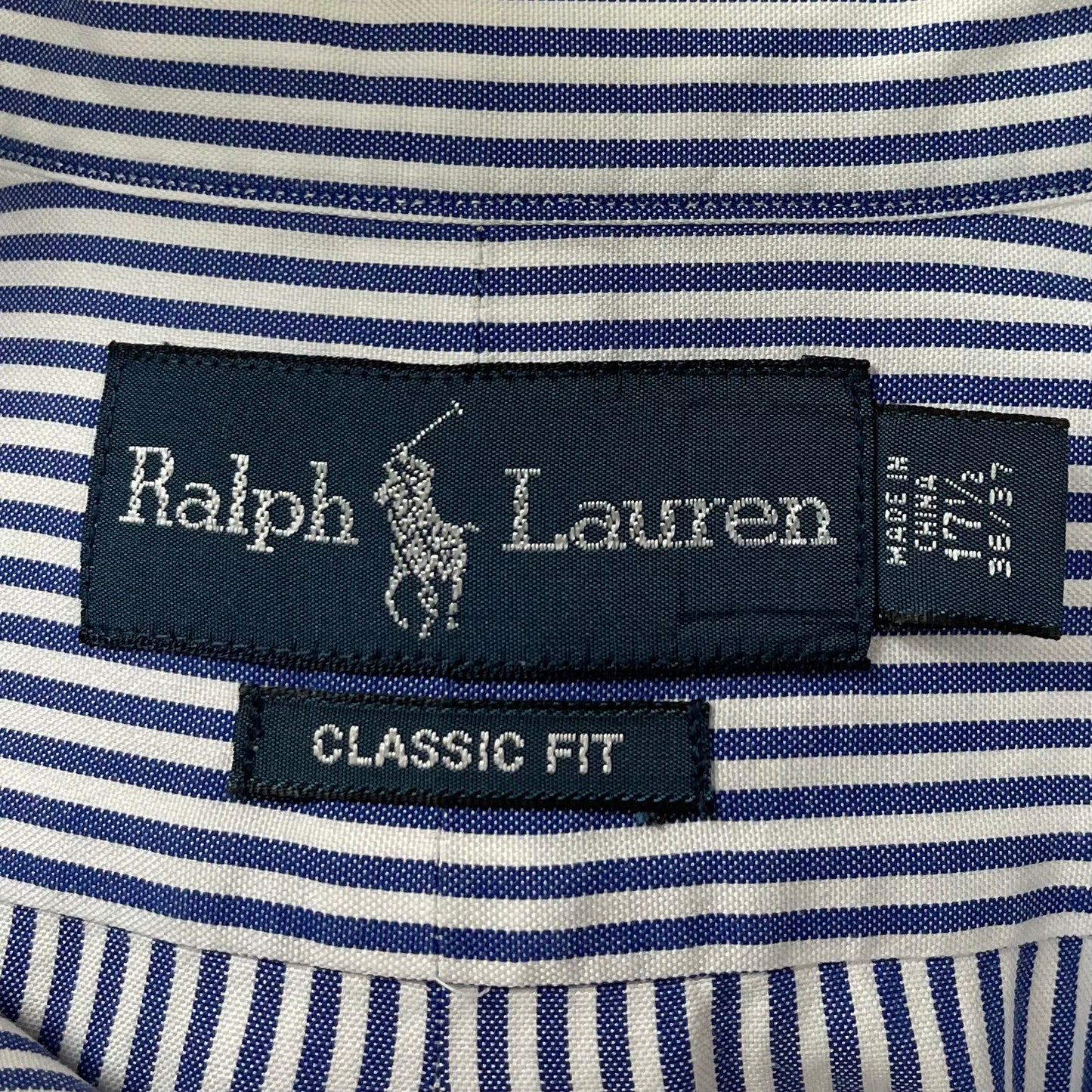 Camisa Polo Ralph Lauren 🏇🏼 con patrón de rayas en azul y blanco Talla XL Entalle Clásico