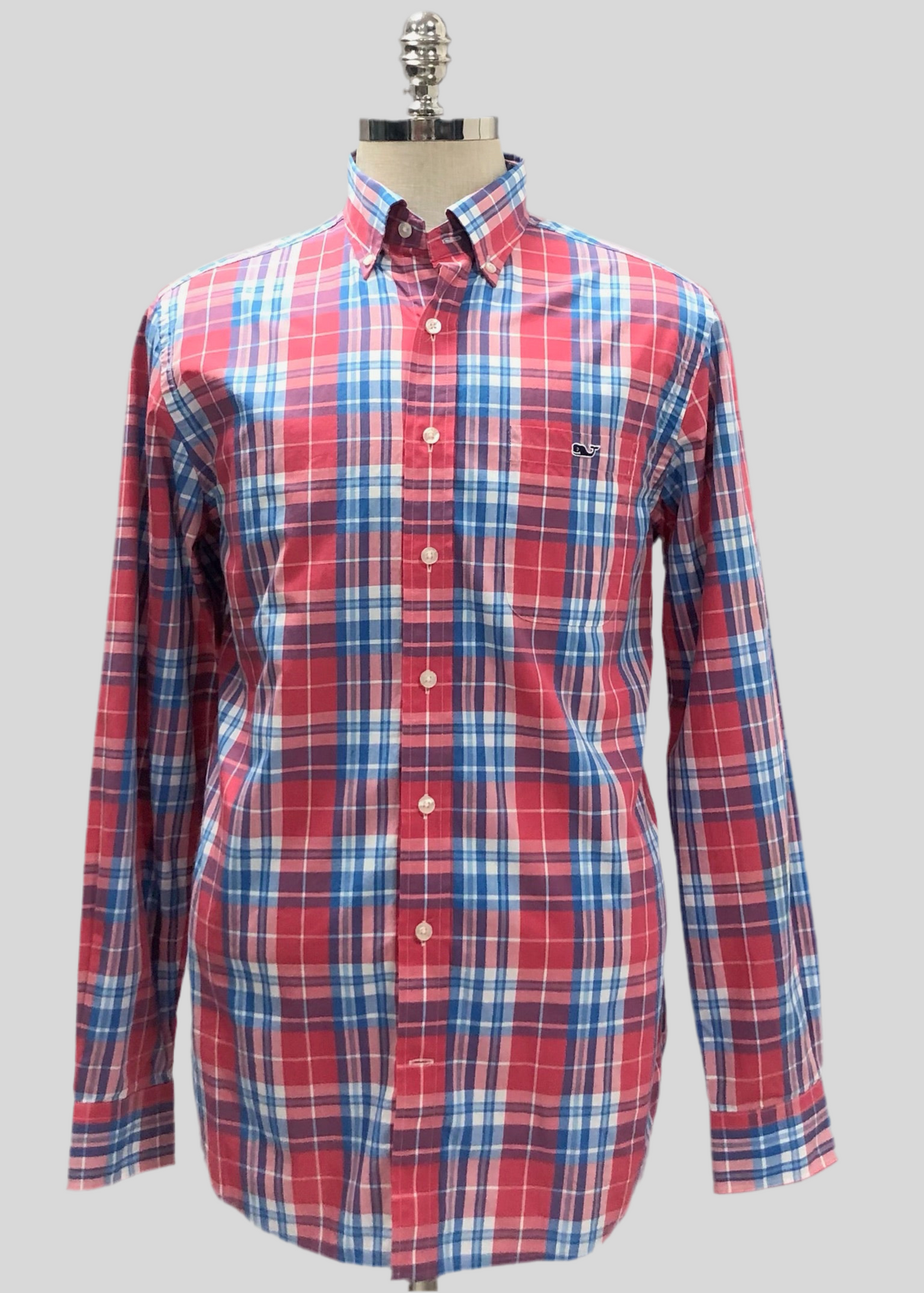 Camisa de botones Vineyard Vines 🐳 de cuadros en color rojo, azul y blanco Talla M Entalle Slim Fit