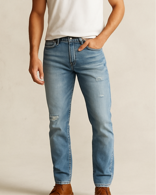 Pantalón jeans color azul claro Aeropostale Talla 31x32 Corte Slim Straight Fit