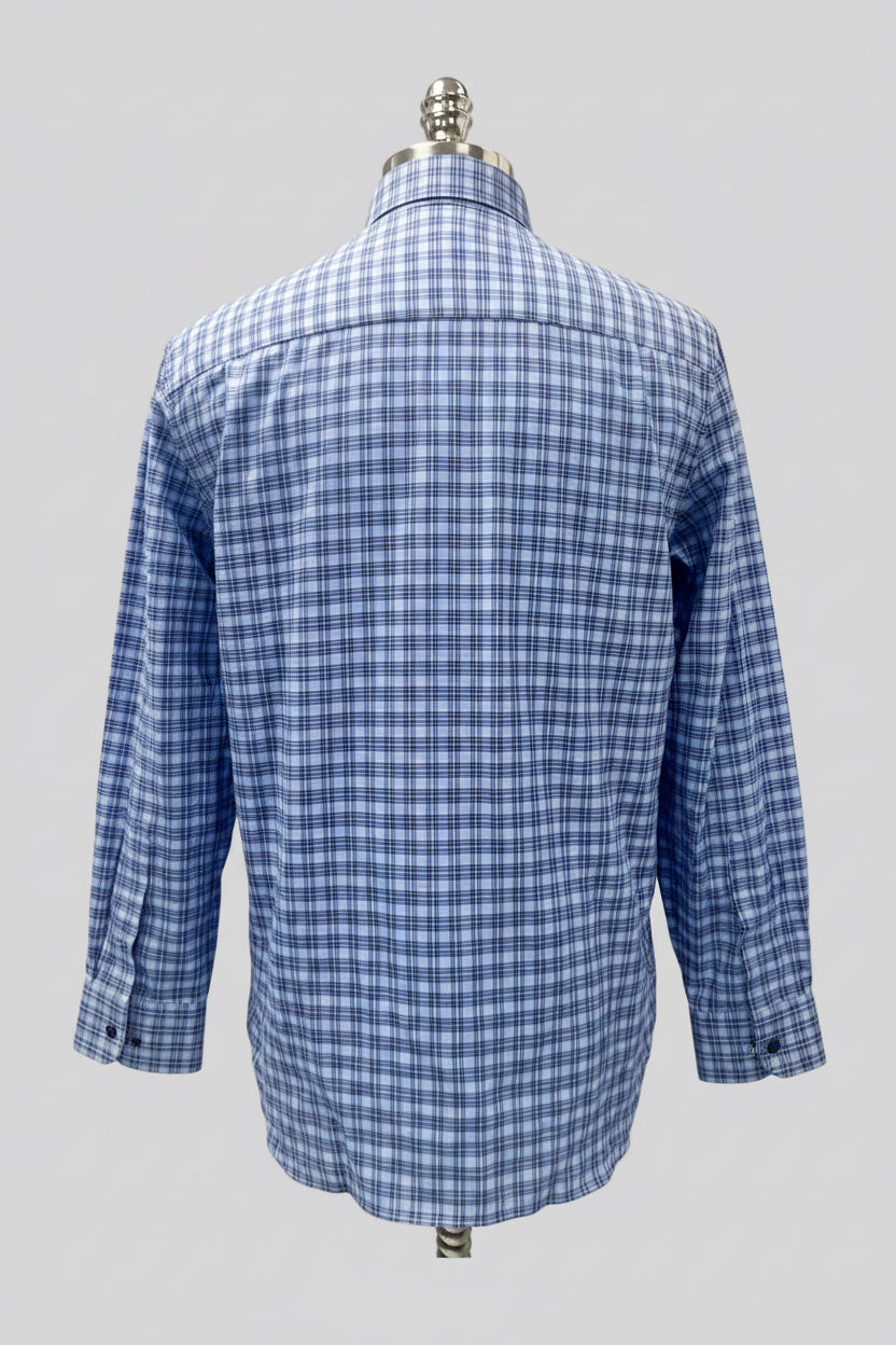 Camisa Polo Ralph Lauren 🏇🏼 color celeste de cuadros azul navy Talla M Entalle Regular