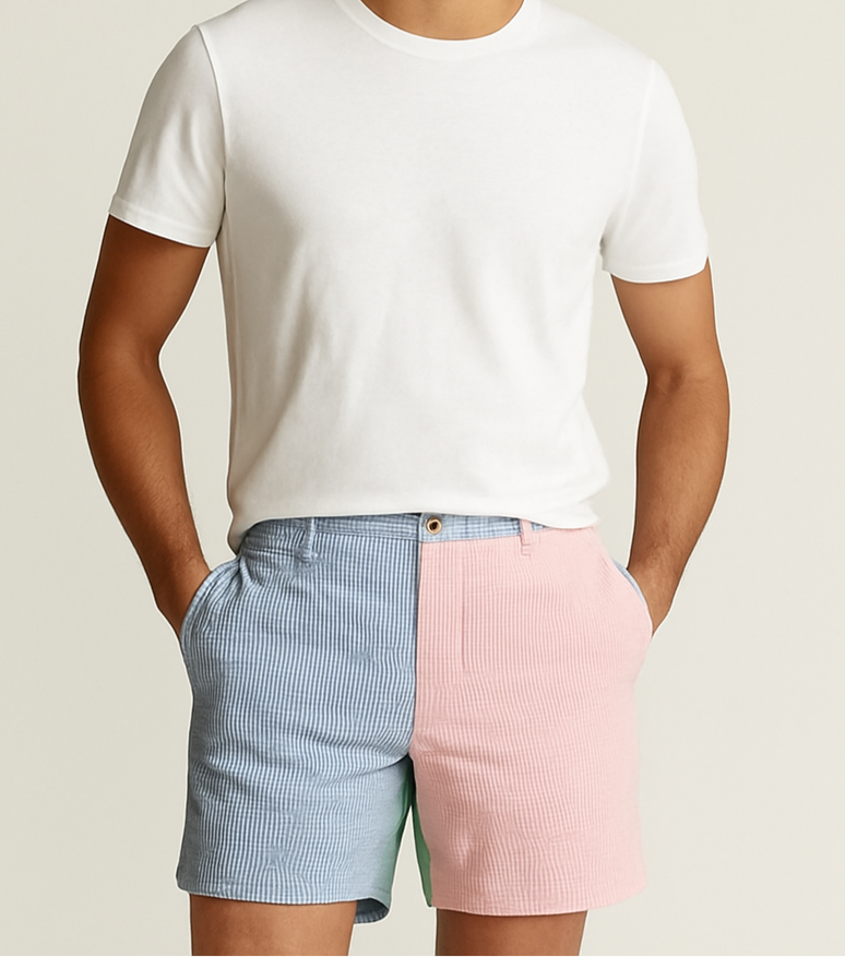 Short Casual Vineyard Vines 🐳 Seersucker con patron de rayas multicolor talla 32