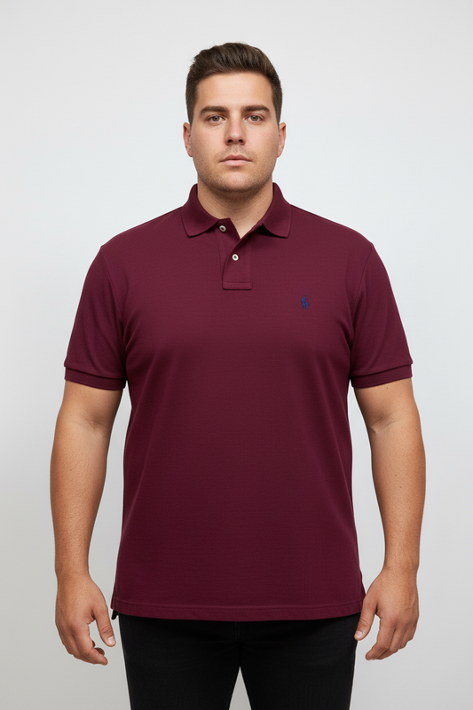 Camiseta Polo Ralph Lauren 🏇🏼 Pima color rojo oscuro Talla M, L, XL y XXL Entalle Regular