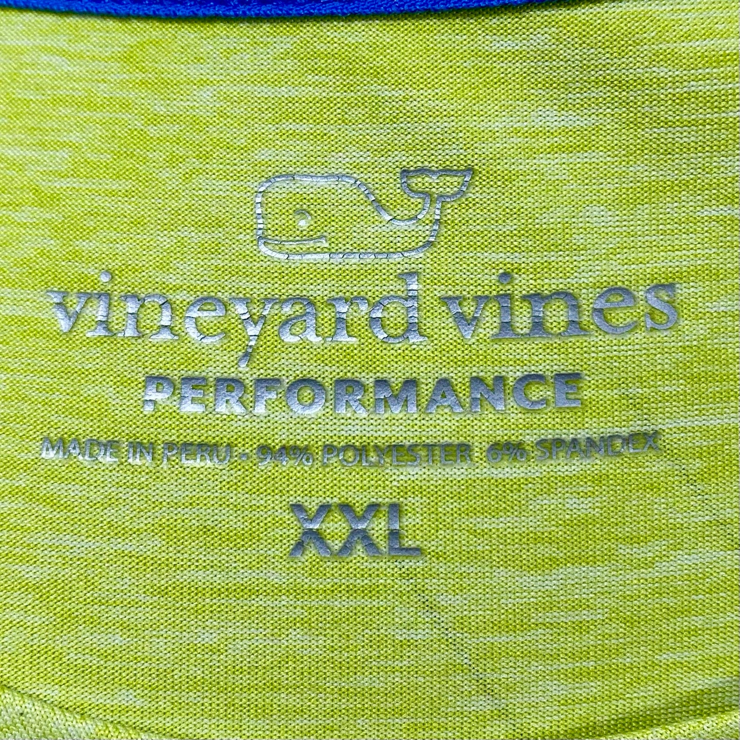 Camiseta cuello redondo Vineyard Vines 🐳 Performance color verde claro con Diseño de pesca Talla XXL