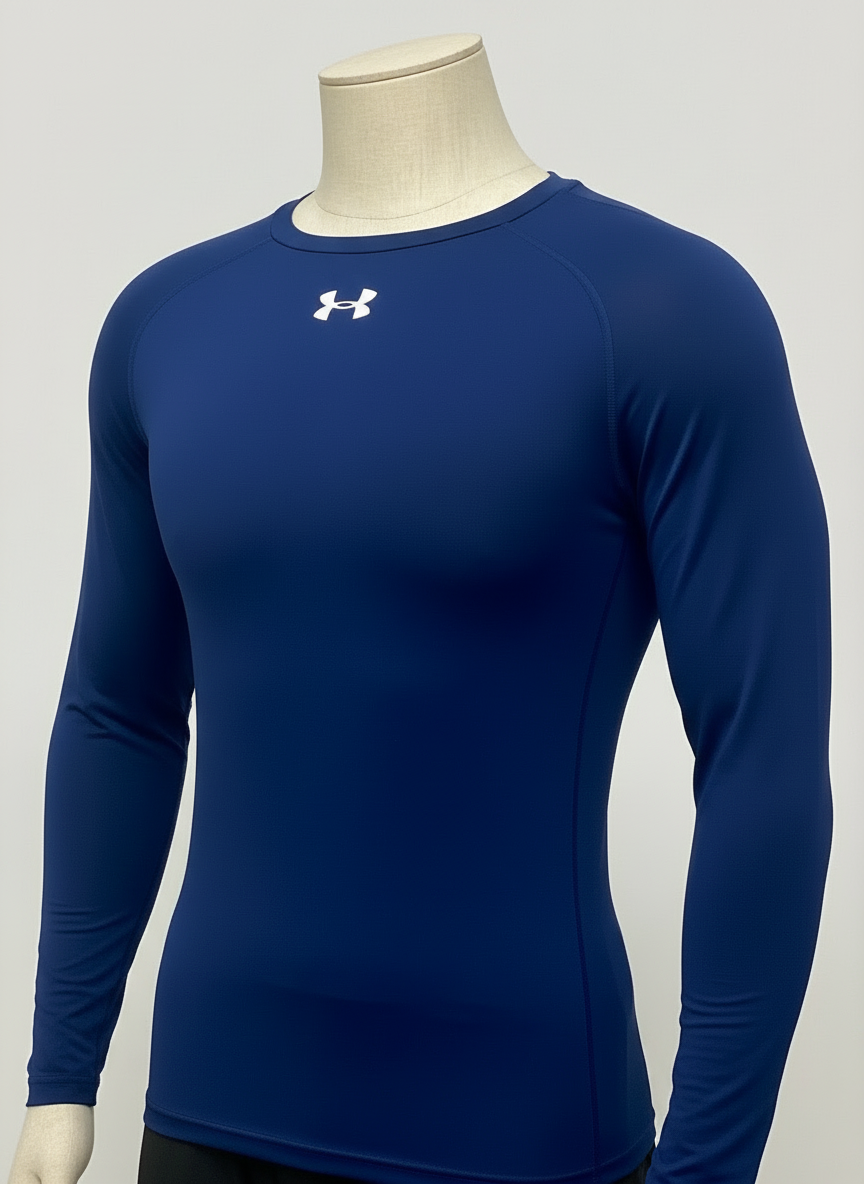 Camiseta de compresión Under Armour 🏋🏽 color azul navy y logo en blanco Talla XL