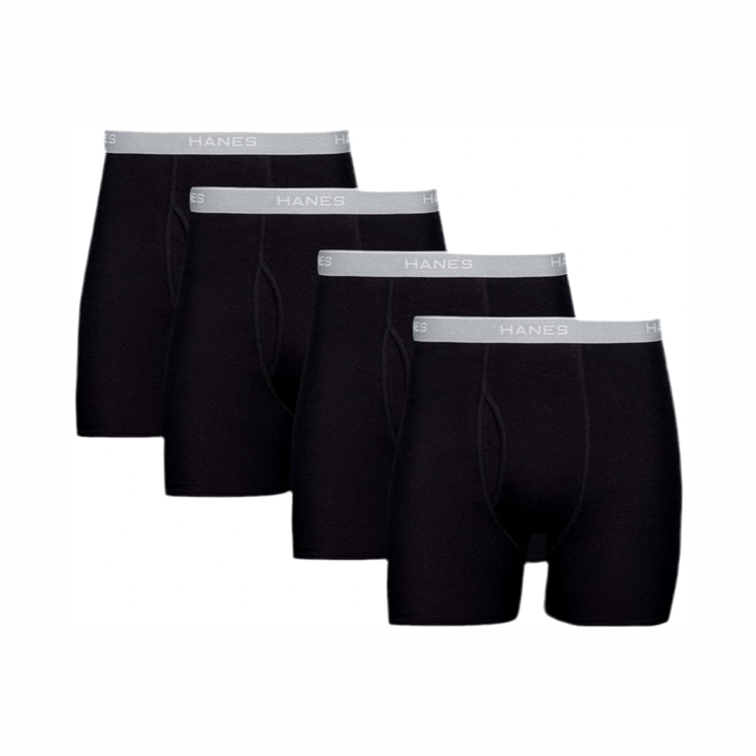 Paquete de 5 Calzoncillos tipo Boxer Hanes Comfortsoft en color negro - Tela ligera en Talla S