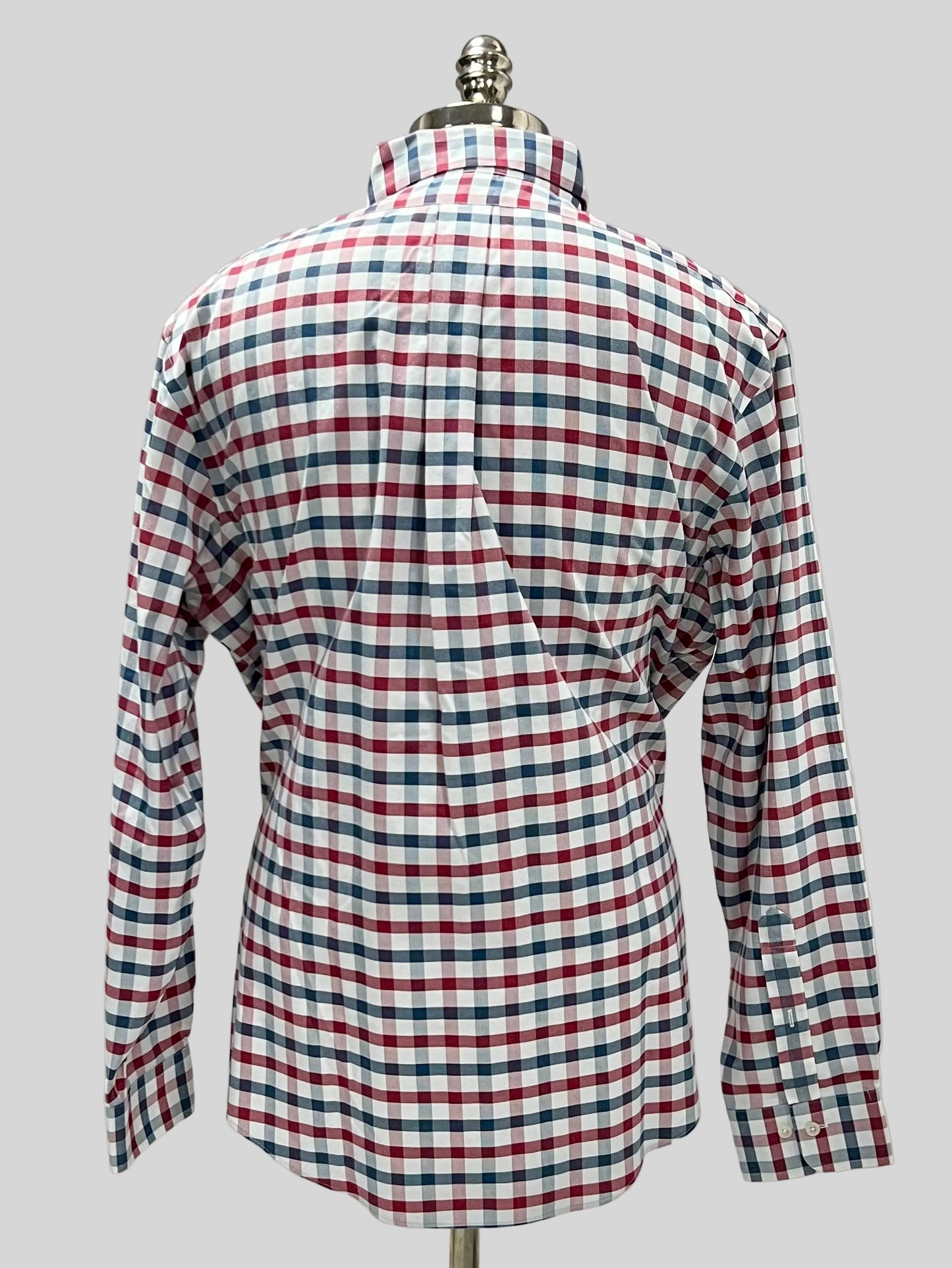 Camisa Brooks Brothers 🐑 color blanco de cuadros en azul y rojo Talla XL Entalle Regular